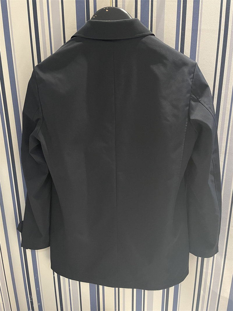 goodluck德国鲨鱼男装2022秋冬新款翻领扣子藏蓝风衣