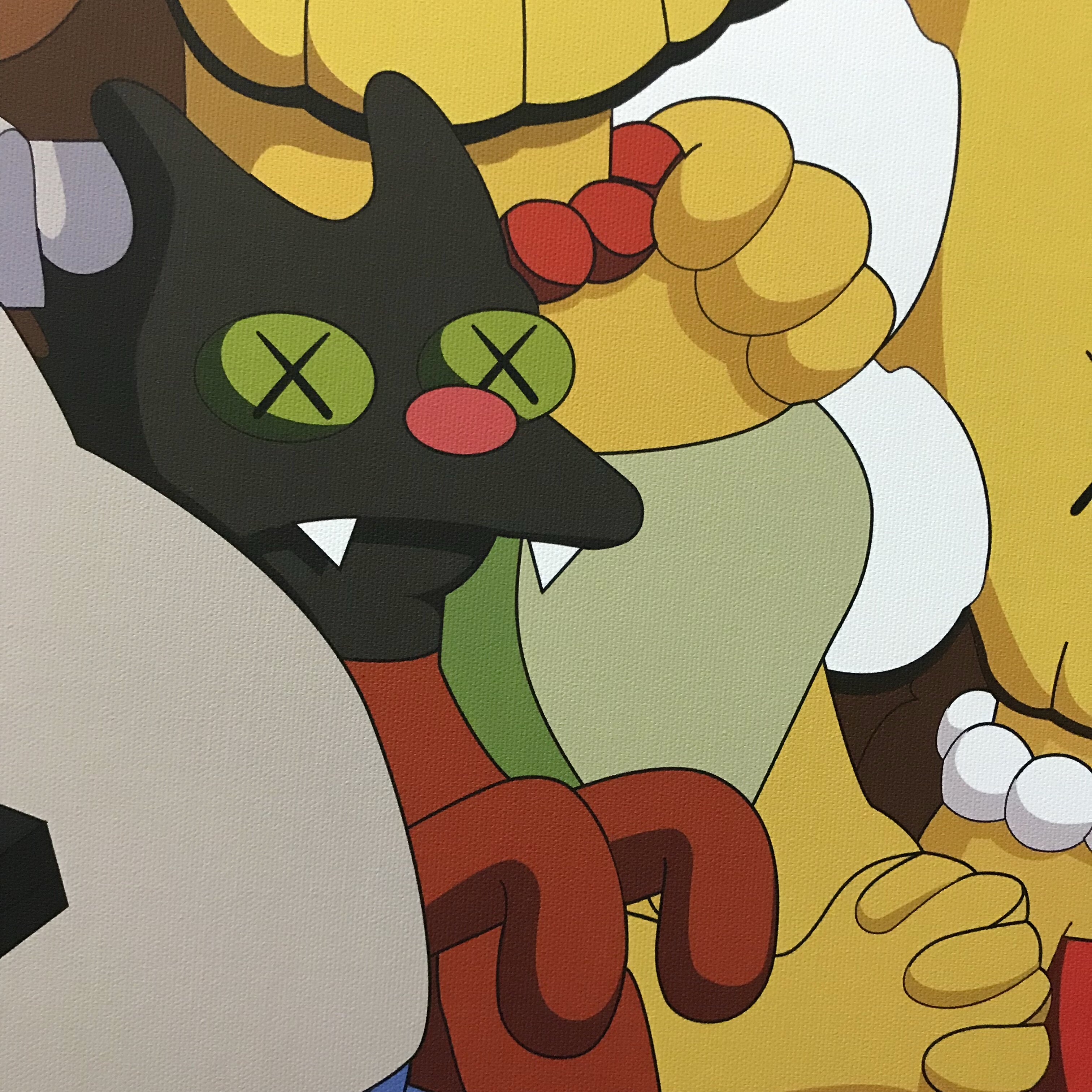 kaws辛普森一家人看电影创意潮流无框装饰画工作室卧室现代装饰画