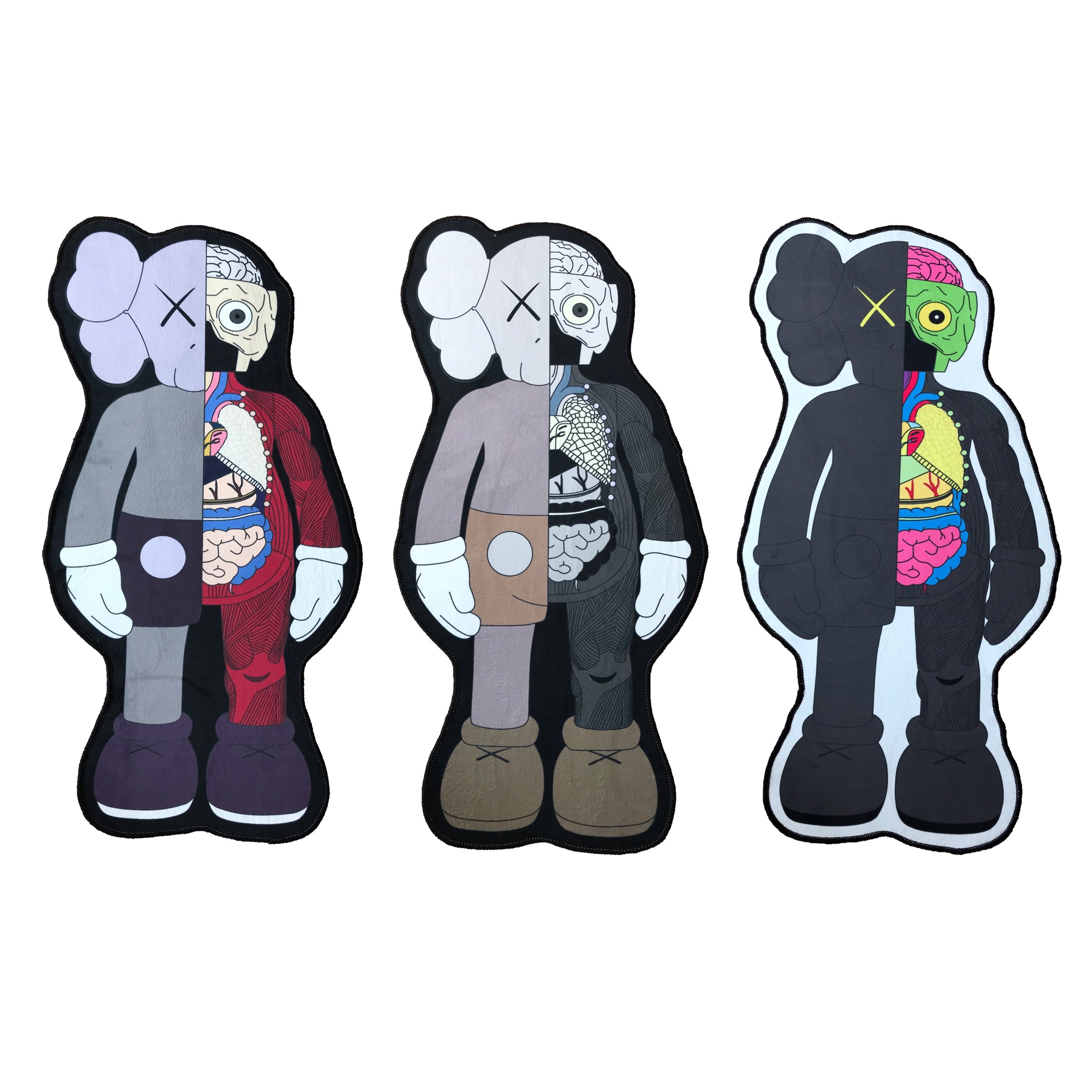 kaws地毯潮牌地垫创意艺术脚垫解剖潮流卡通地毯