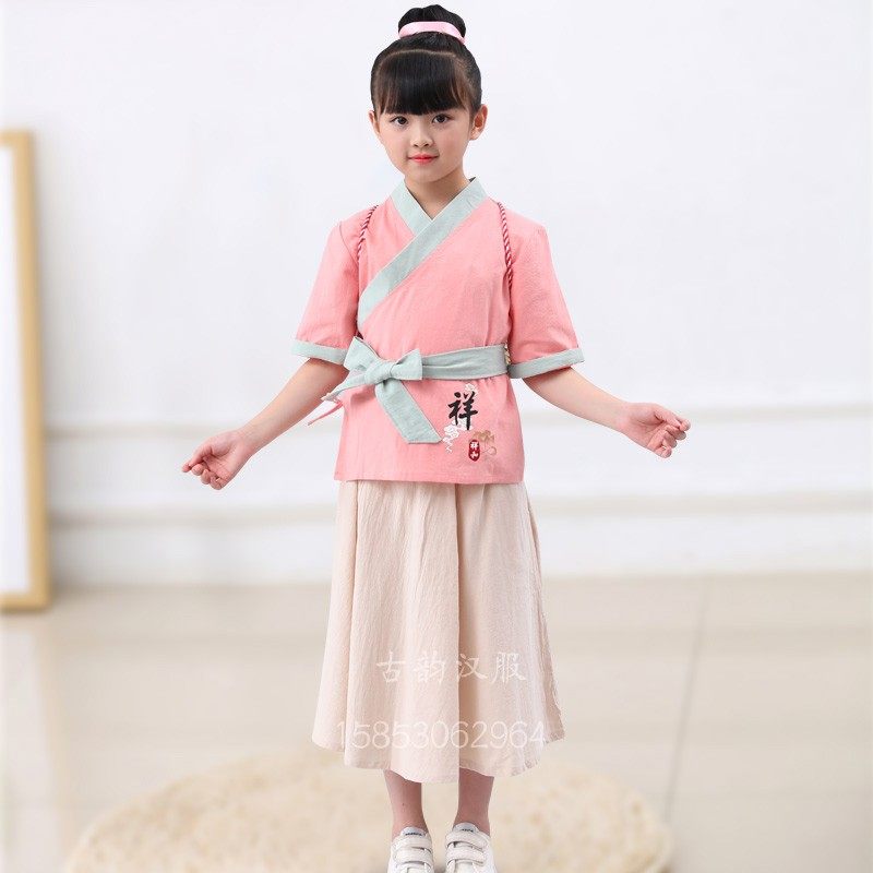 药童棉麻日常古装宝宝春秋夏季拍照服装幼儿儿童演出服