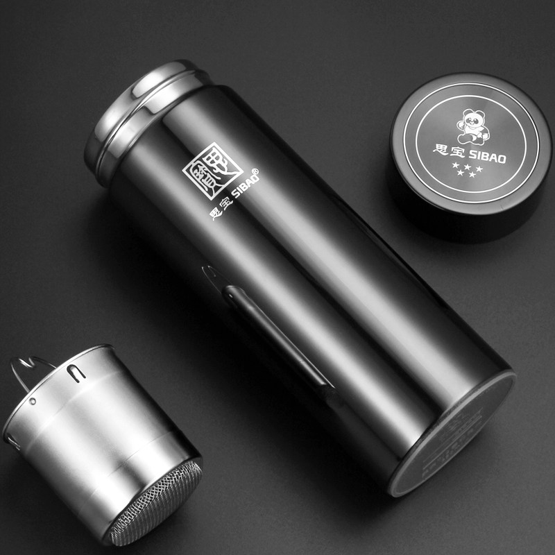 思宝保温杯黑金刚男士不锈钢便携商务水杯纳米能量保温杯