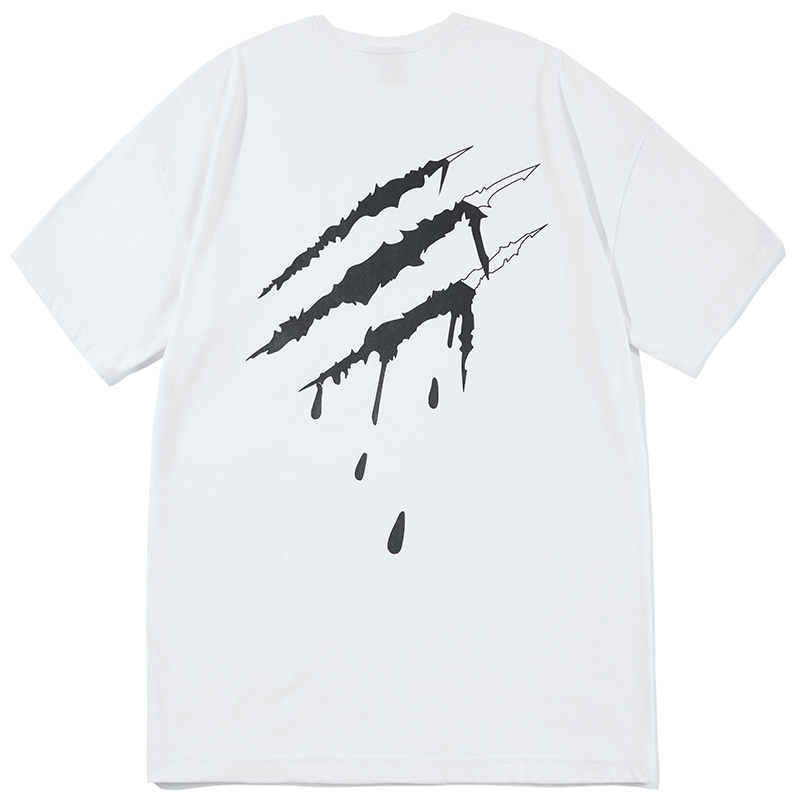 suamoment爪痕抓痕一代血爪脱落短袖情侣装ins超火t恤