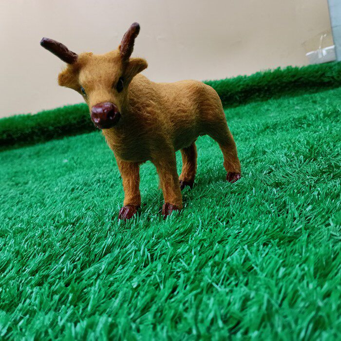 摆件仿真小黄黄牛毛绒玩具动物模型橱窗儿童玩偶摆件