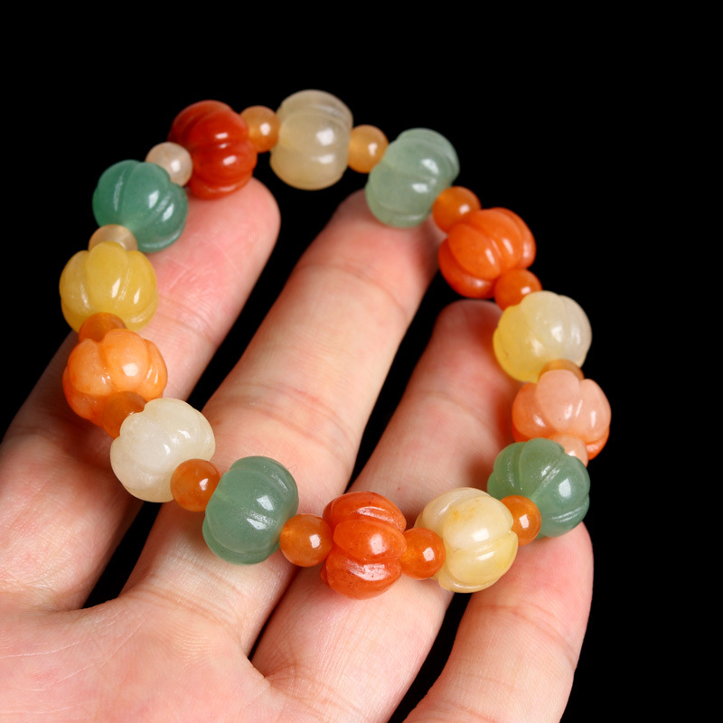 瓜瓜2022新款天然新疆金丝玉南瓜珠手串颗粒男女其它首饰