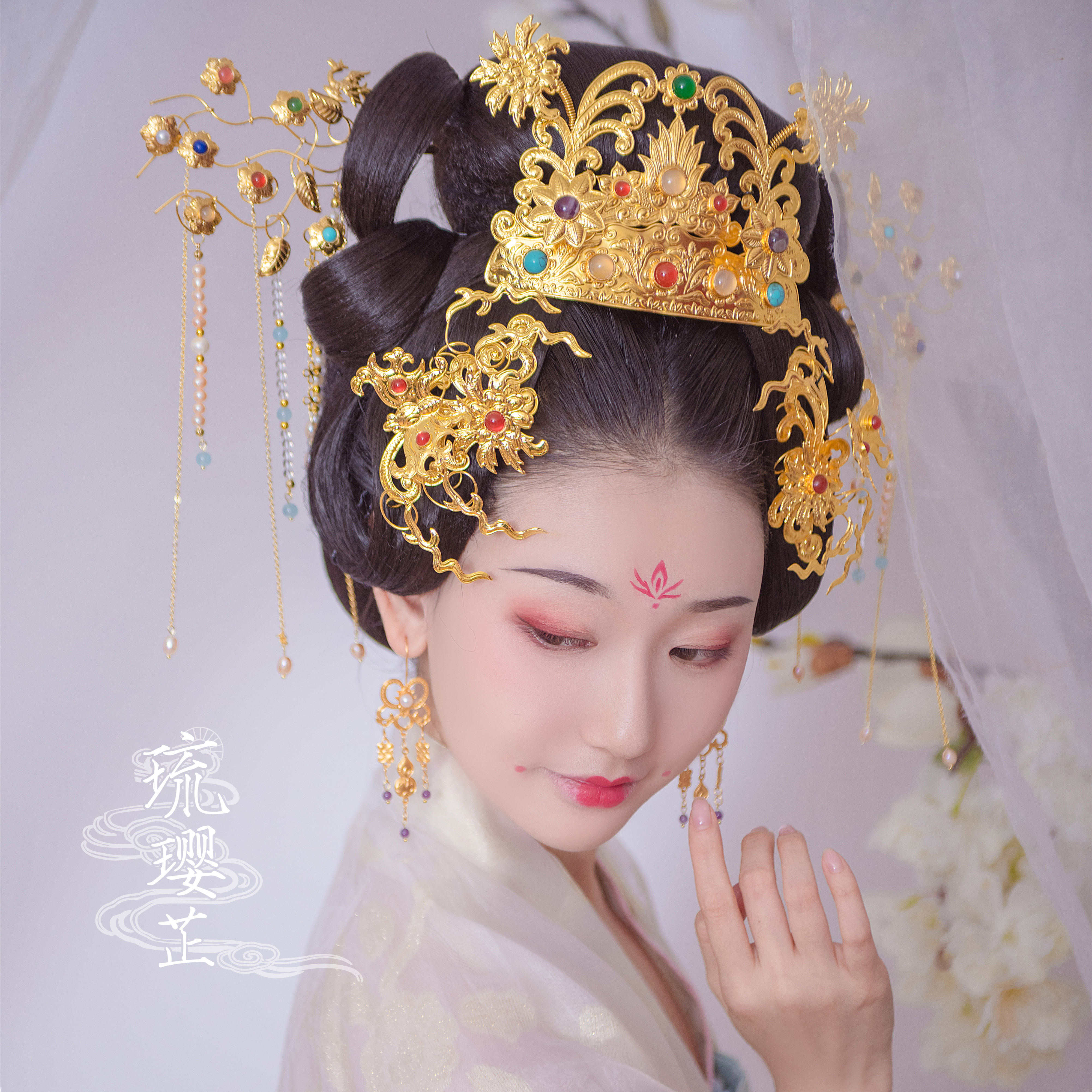 琉璎芷传统统匠首饰汉服头饰明制嵌宝唐风百搭发饰