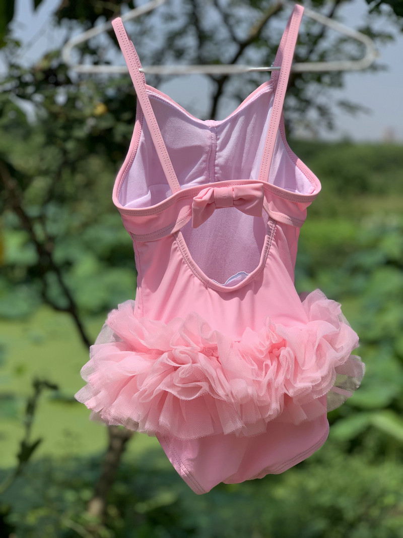 女童童装公主纱纱粉色连体泳衣泳装不退不换泳衣裤