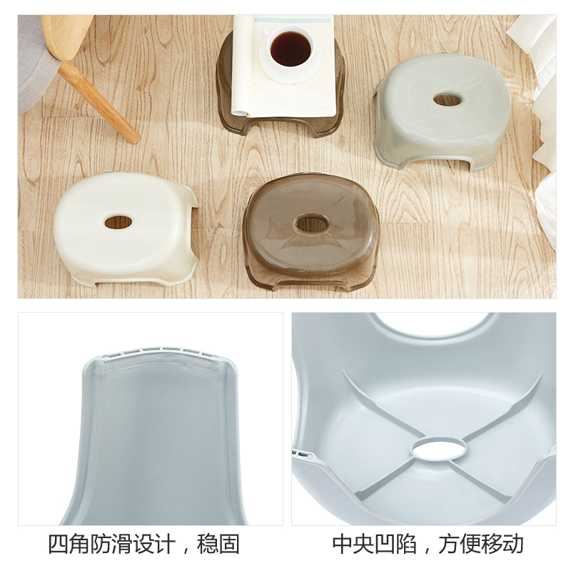 家庭装塑料凳子加厚小板凳家用换鞋凳茶几矮凳浴室防滑椅子矮凳 - 图1