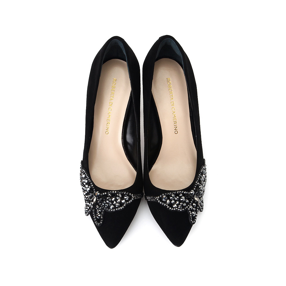 roberta诺贝达秋季新品女鞋时尚水钻细高高跟羊反单鞋