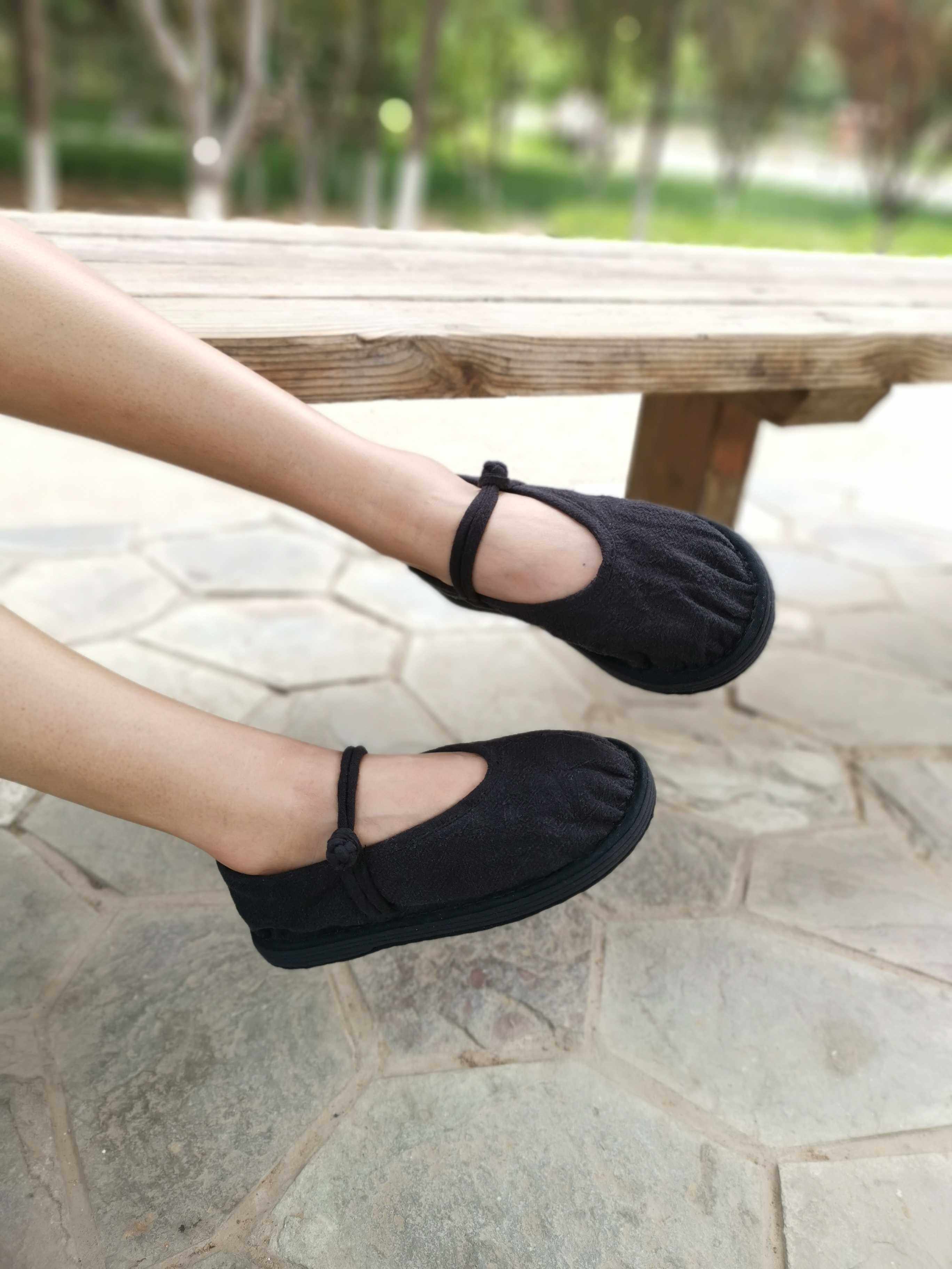 福利款鞋子女千层底布鞋手工布底盘扣布鞋圆头复古禅意布鞋