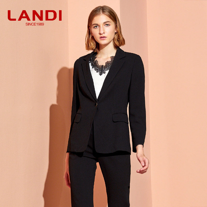 landi蓝地西服衣时尚气质通勤西装外套春装新款西装