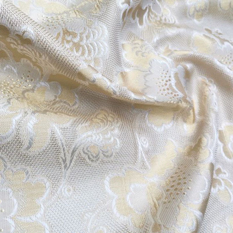 浅草家花罗牡丹非物质文化遗产真丝桑蚕蚕丝旗袍布料海绵垫