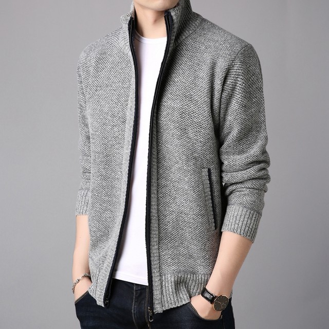 2020 new men's spring and autumn clothes men's men's stand-up collar knitted cardigan sweater jacket 2020 new men's spring and autumn clothes men's men's stand-up collar knitted cardigan sweater jacket