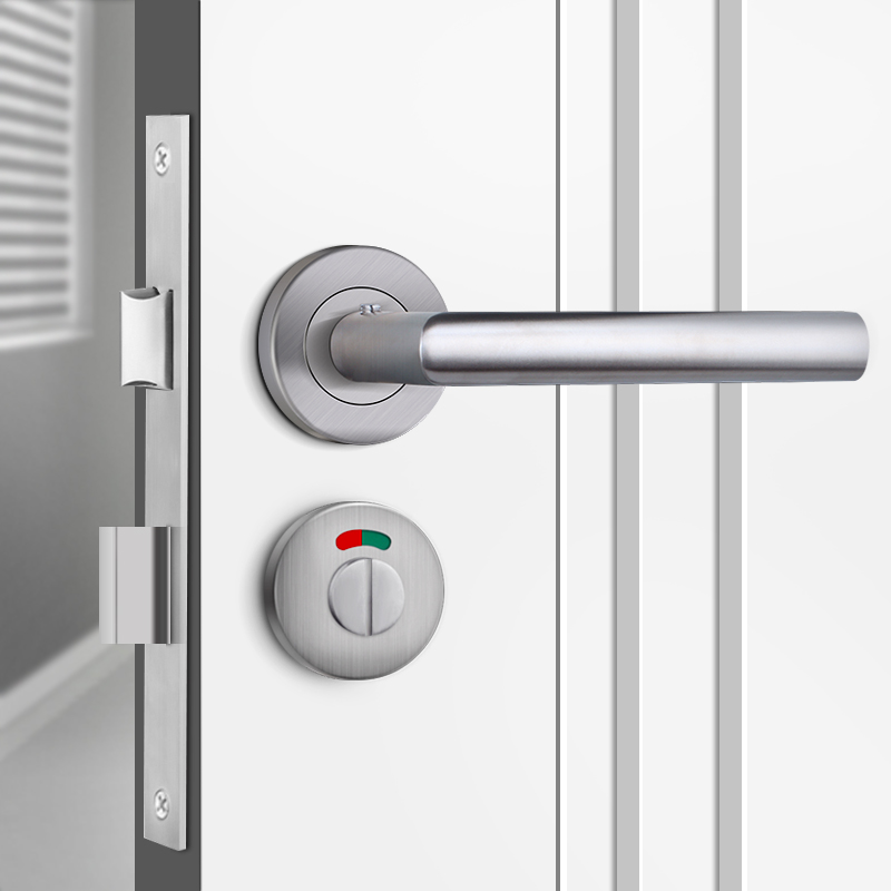 公共公共卫生卫生间红绿指示门锁不锈钢洗手间ktv隔断机械门锁