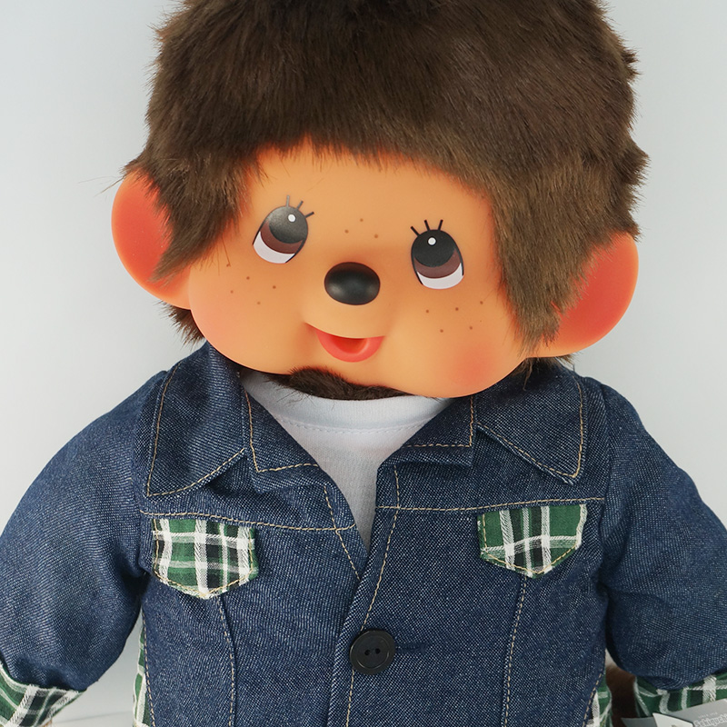 monchhichi萌趣趣萌奇奇毛绒公仔牛仔衣夹夹克背带牛仔裤娃娃