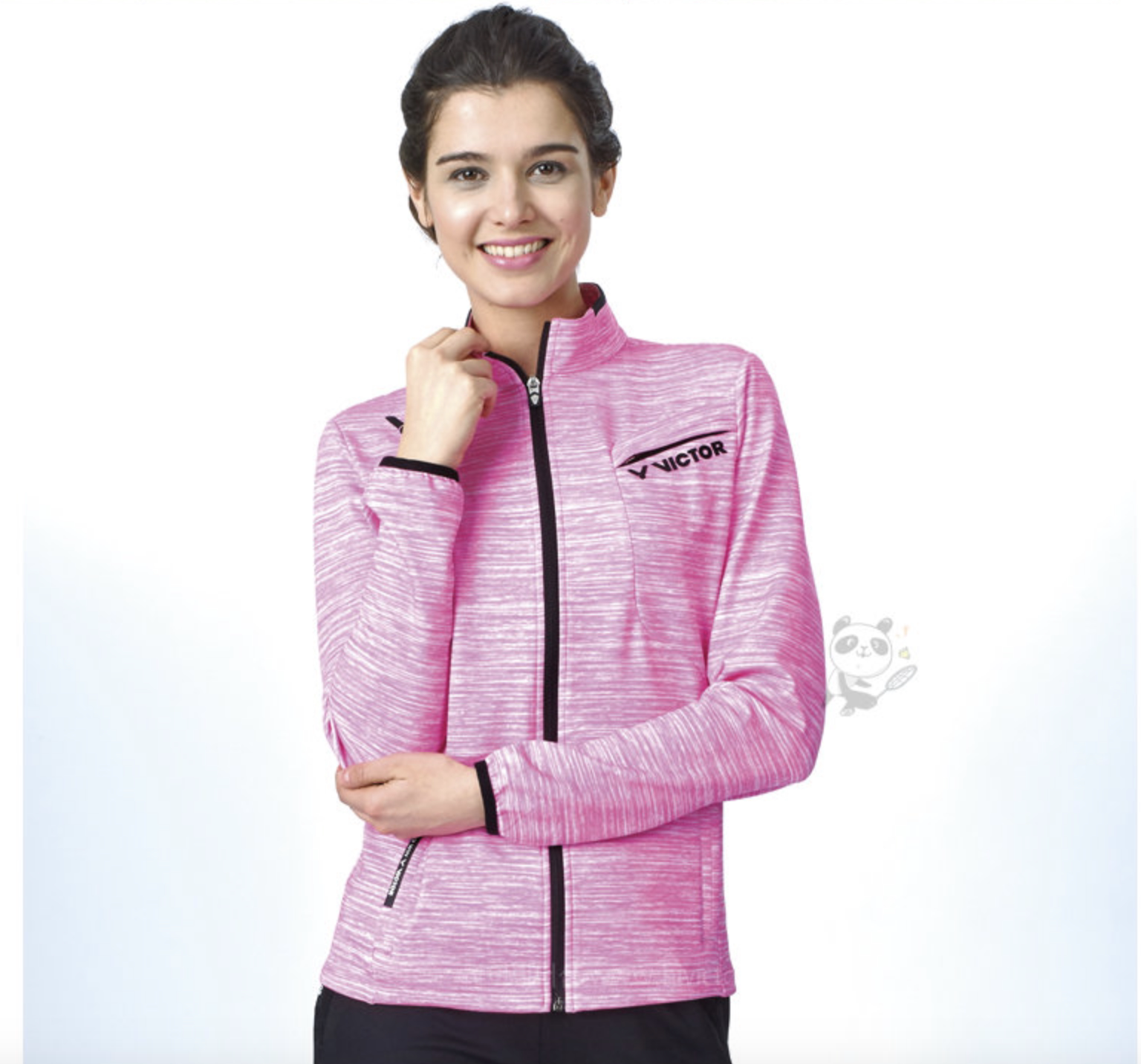 维克多韩国羽毛球服女粉色可爱甜美时尚速干秋冬羽毛球服