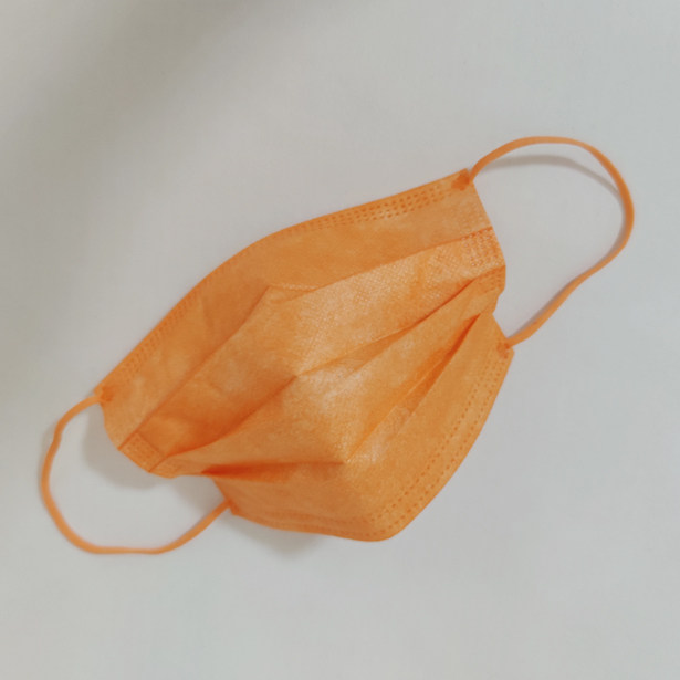 一次性口罩橘黄色橙色三层透气单独包装袋时尚装饰口罩