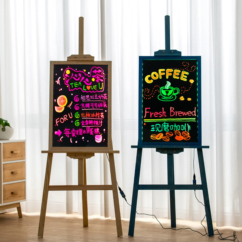 发光光电子小黑板荧光光板广告led七彩彩色手写荧光板