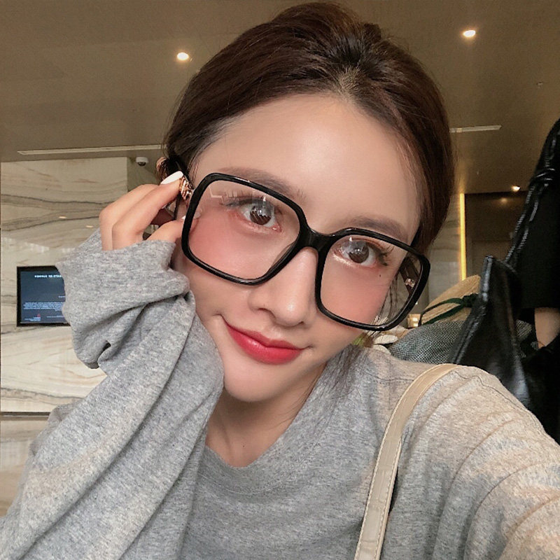 2019新潮抖音网红大头黑色眼镜镜框女大粗框眼镜架