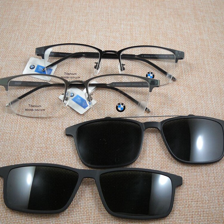 宝马bmw眼镜架男款纯钛镜架半框近视偏光太阳镜眼镜架