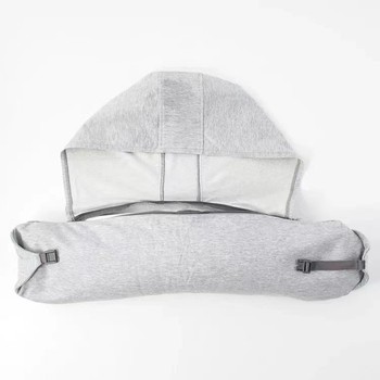 MUJI MUJI hooded pillow ຮູບ U ມີ hood cervical spine pillow ການເດີນທາງໃນລົດຍົນ nap ໝອນຮູບ U