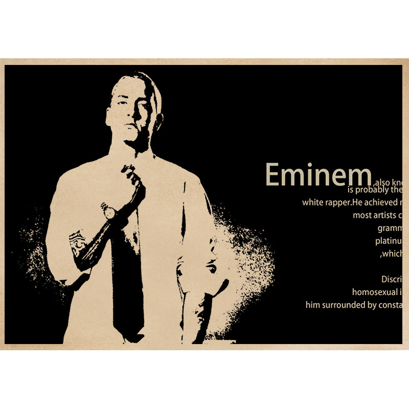 说唱歌手阿姆姆爷痞子牛皮纸海报奶茶咖啡厅宿舍现代装饰画