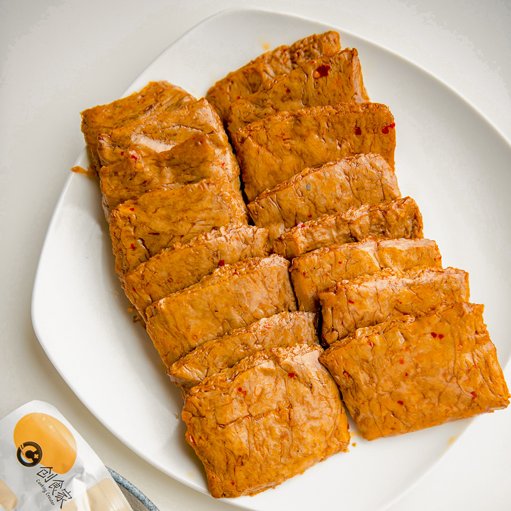 手撕豆干创食家我nice更耐撕烧烤味香辣味素肉嚼劲酱卤豆腐干
