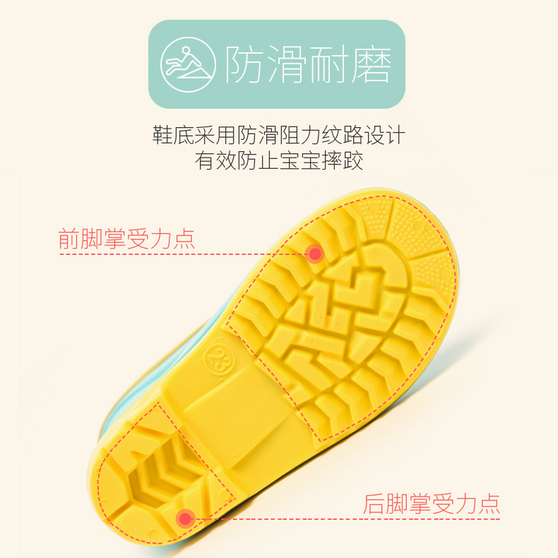 儿童雨鞋男童水鞋幼儿加绒防滑防水女童胶鞋小孩大童水靴宝宝雨靴 - 图2