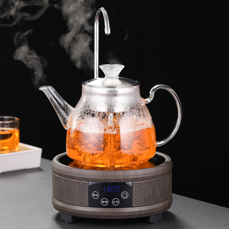 茶壶电陶玻璃煮茶器黑茶蒸耐热大容量蒸汽烧水壶茶壶