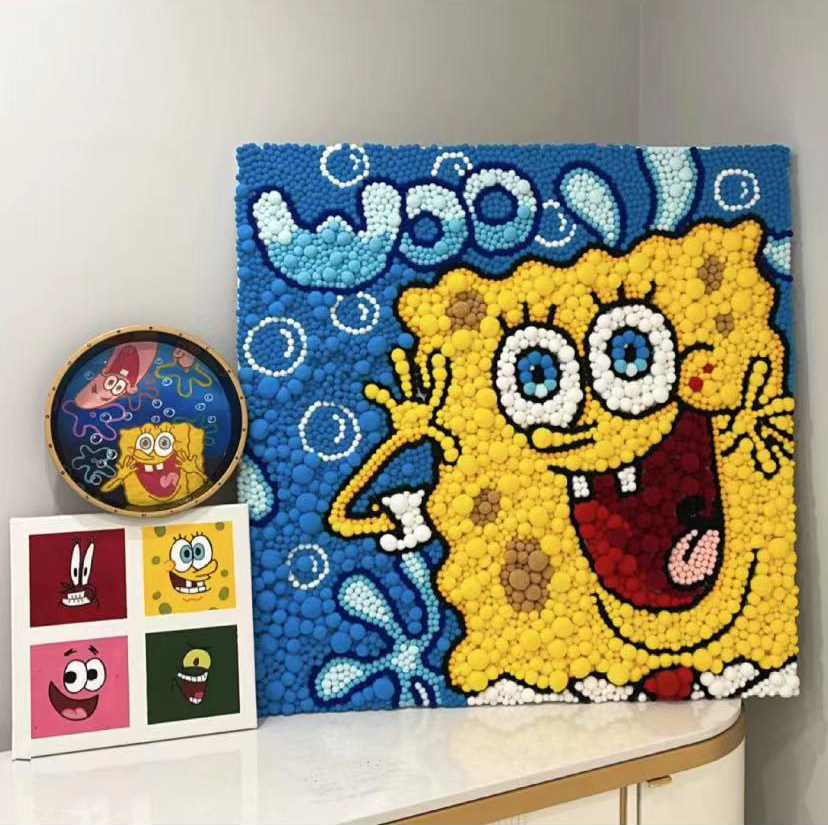 diy毛球画男朋友闺蜜女生定制手工手工制制作装饰画diy