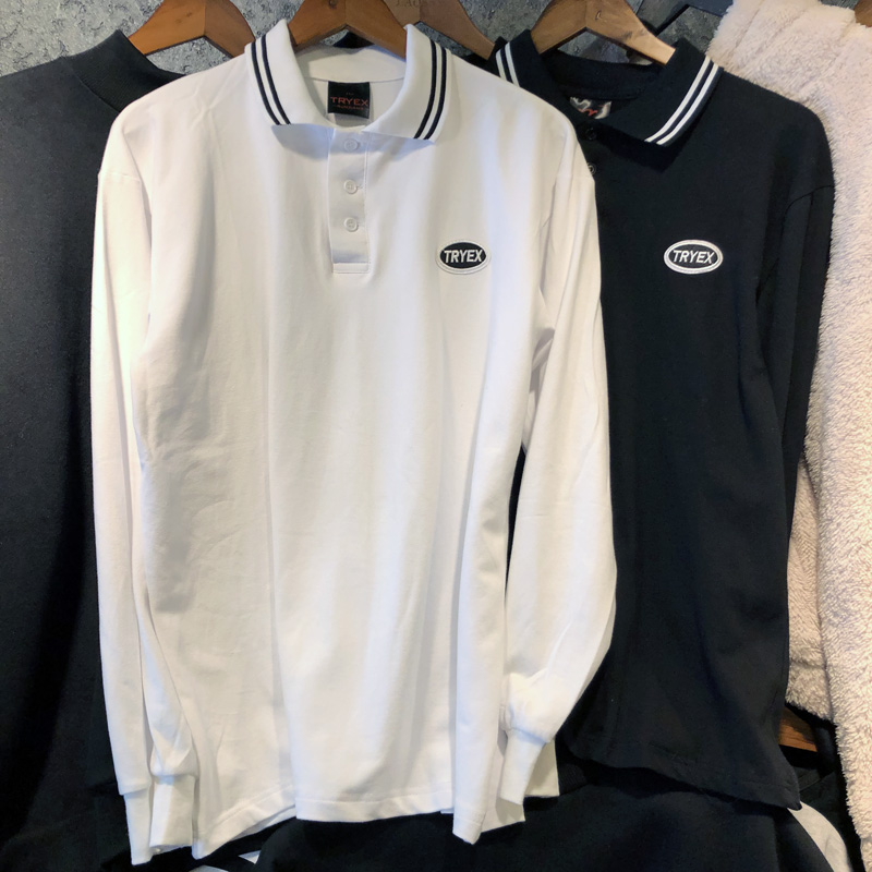 秋季白色长袖T恤男美式复古翻领男装潮流男士上衣刺绣polo衫ins