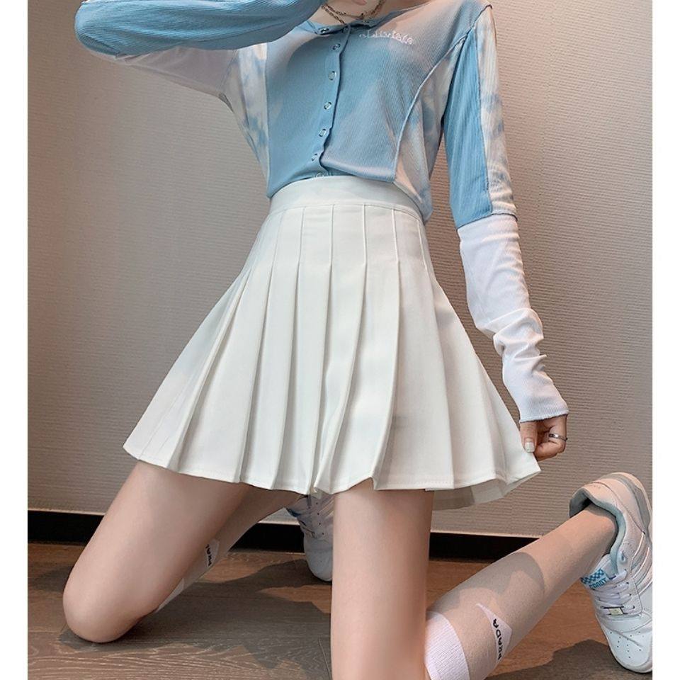 黑色百褶裙半身裙冬a字灰色白色高腰新款jk春秋款超短裙显瘦学院