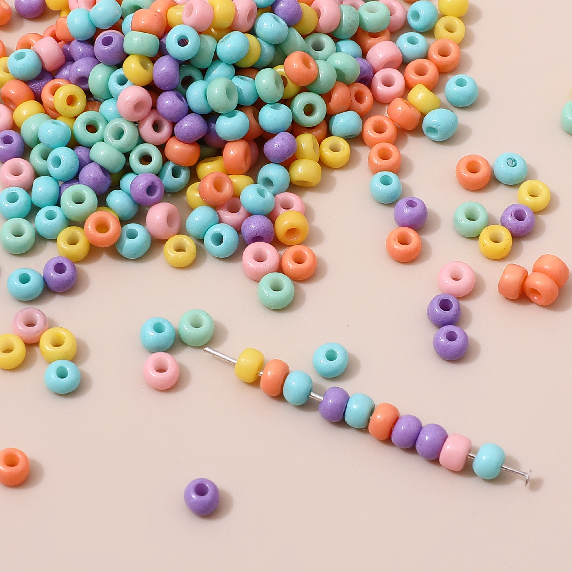 10克3mm糖果彩色烤漆米珠玻璃串珠diy手工其他diy饰品配件