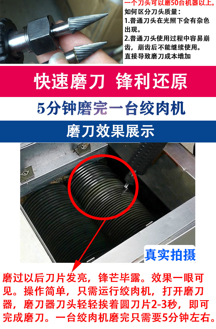商用绞肉机切肉机磨刀电动磨切丝片机刀片绞肉机