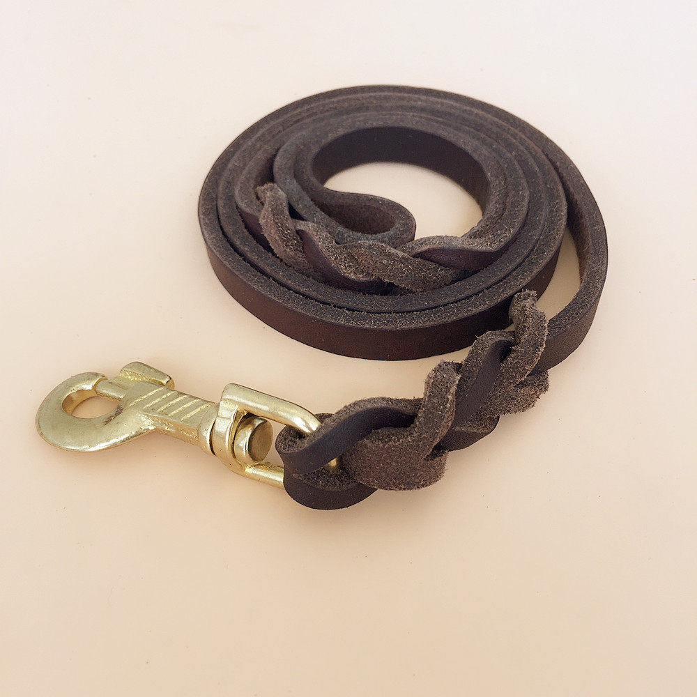 牛皮真皮皮拉链子绳子遛狗德牧牧马狗狗金毛家用牵引带