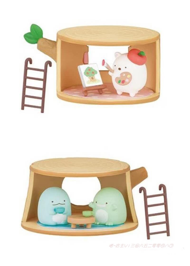 可爱树屋度假房间场景角落生物公仔墙角团子潮玩盲盒