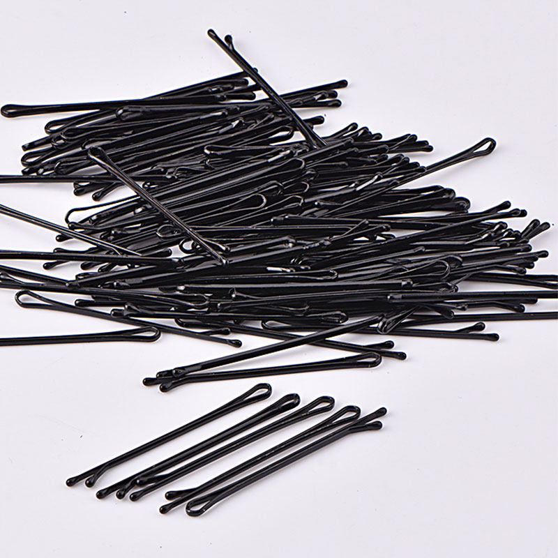 圆头一字波浪卡子钢夹发廊黑色夹子化妆师美发发饰