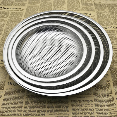 不锈钢蒸盘圆形有孔蒸筛蒸片蒸包蒸饭隔水蒸饭盘格筛沥水蒸煮平盘