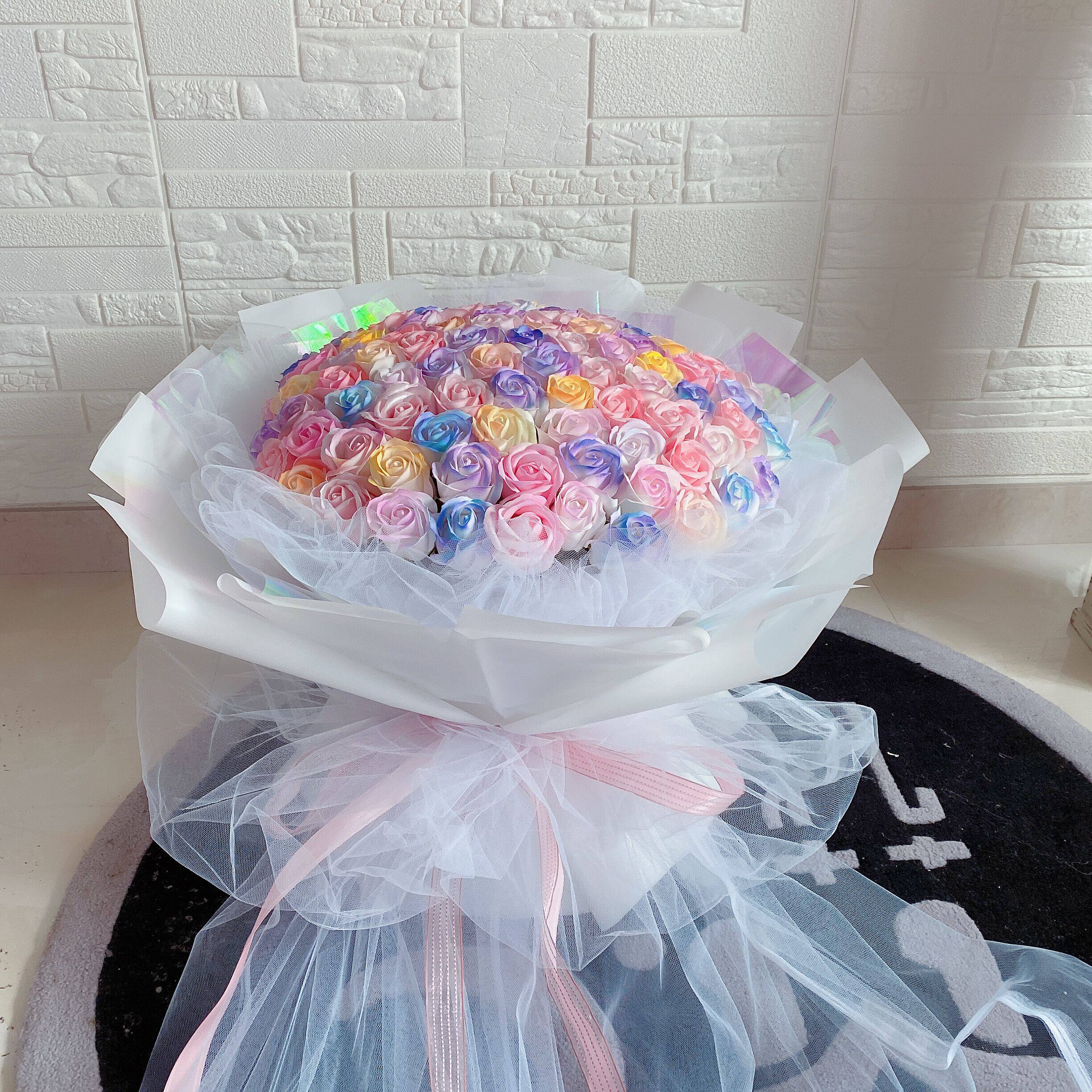 情人节礼物99朵仿真香皂玫瑰花表白求婚女生朋友仿真花