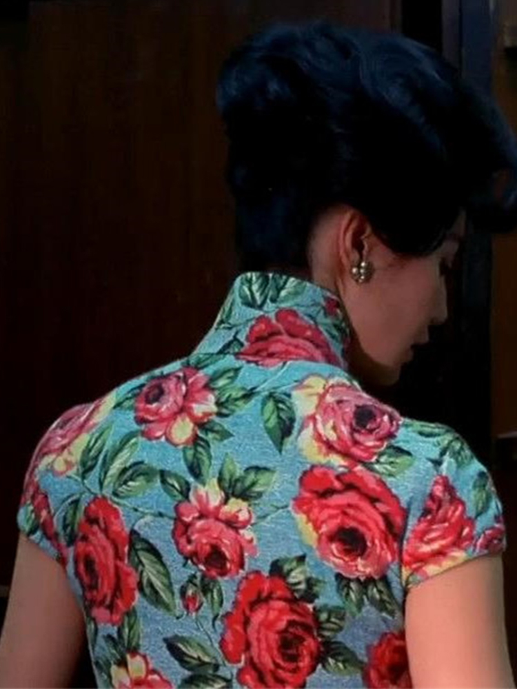 花色复刻电影花样年华张曼玉50年代手工复古港工旗袍雪纺明星同款