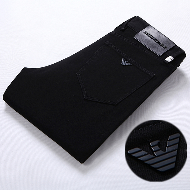 高端黑色弹力牛仔裤男修身小脚休闲裤子潮牌春夏季薄款2022年新款