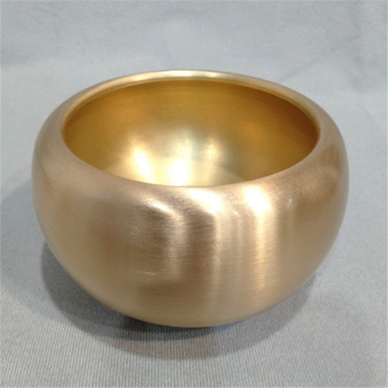 纯铜仿古笔洗文房四宝黄铜本色色笔洗包邮铜笔可做摆件