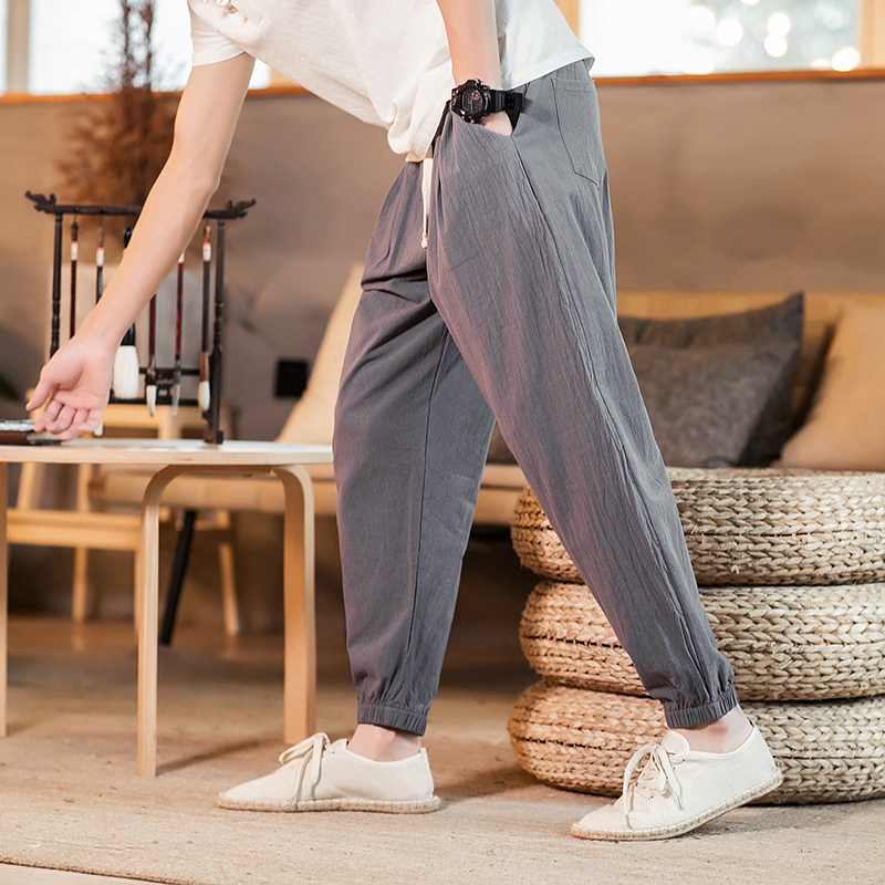 春夏男士棉麻裤子2020新款夏天休闲长裤宽松休闲裤