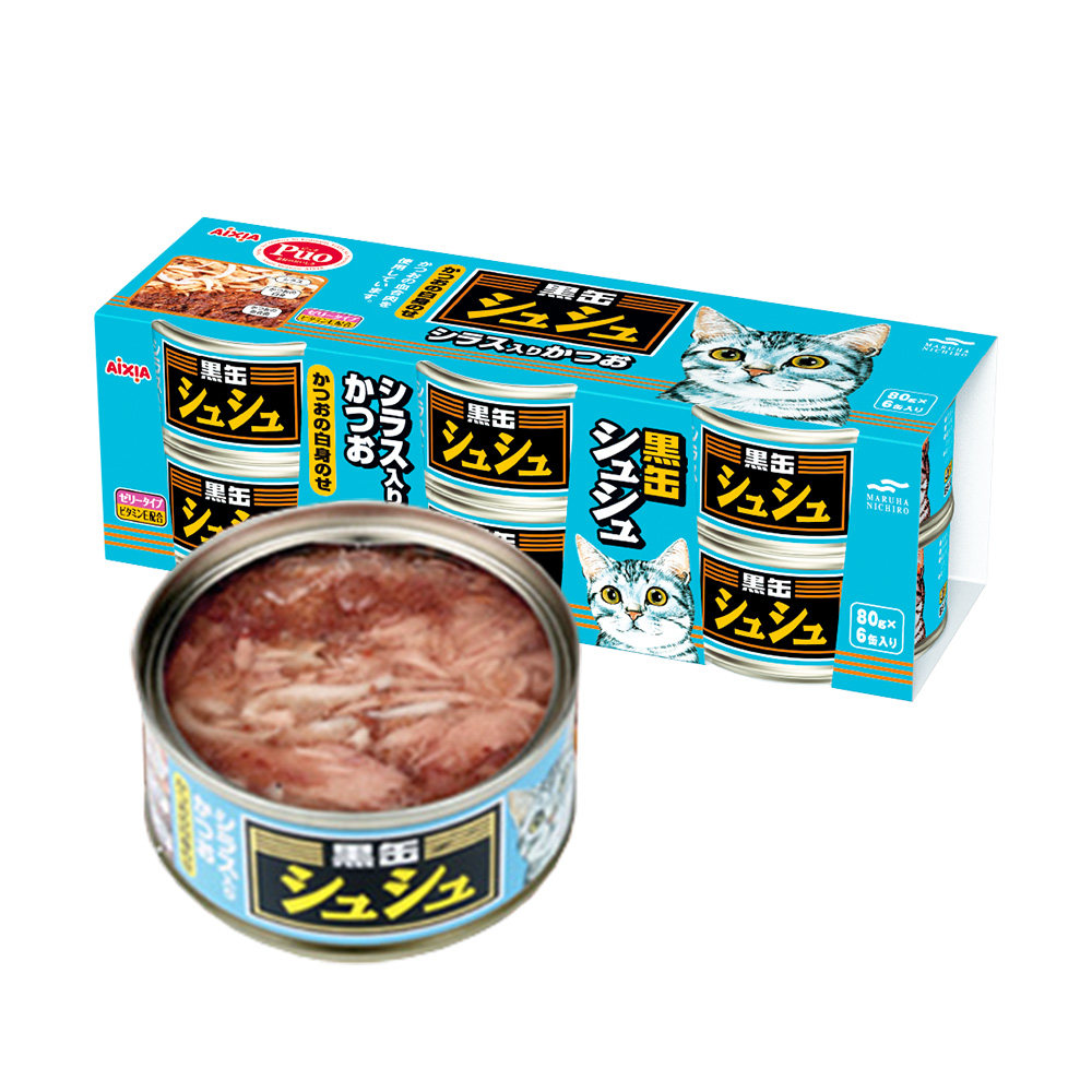 自营日本aixia爱喜雅黑罐咻咻宠物猫用罐头湿粮猫零食罐
