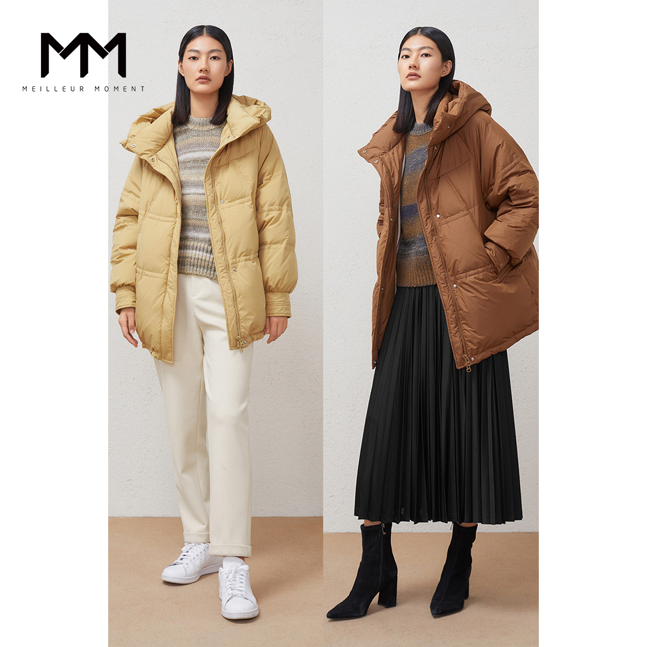 麦檬mm2020冬季新款保暖立领连帽白鸭绒鸭绒羽绒羽绒服