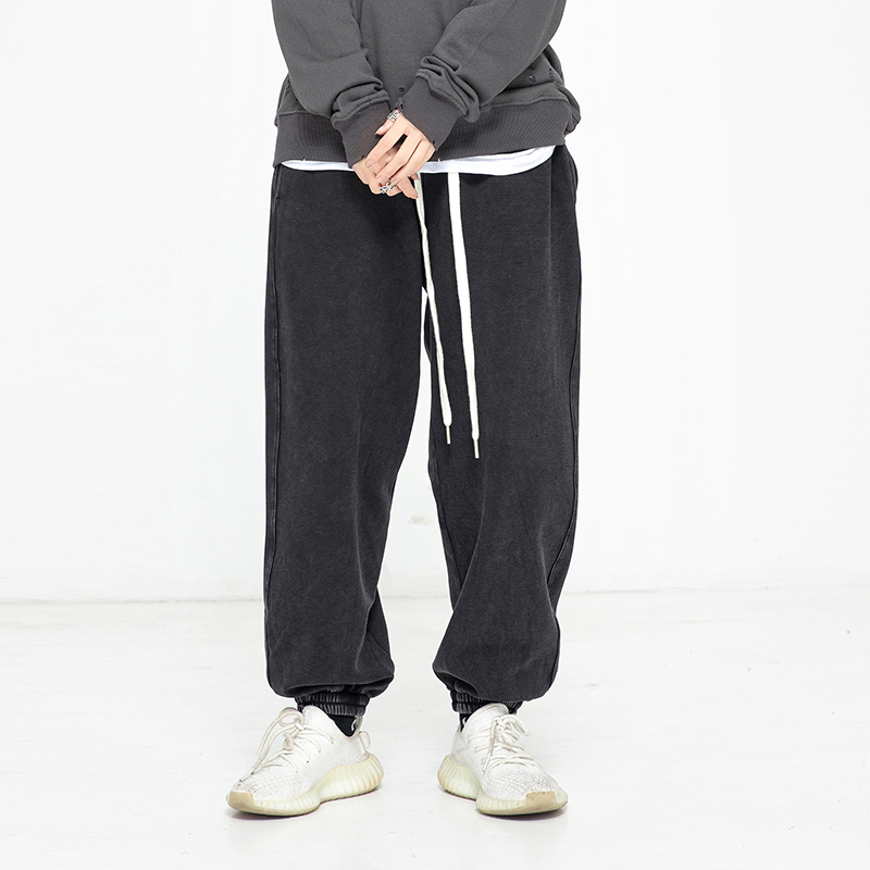 VTPS春夏高街水洗做旧炒雪花抽绳束脚卫裤男女运动休闲裤潮