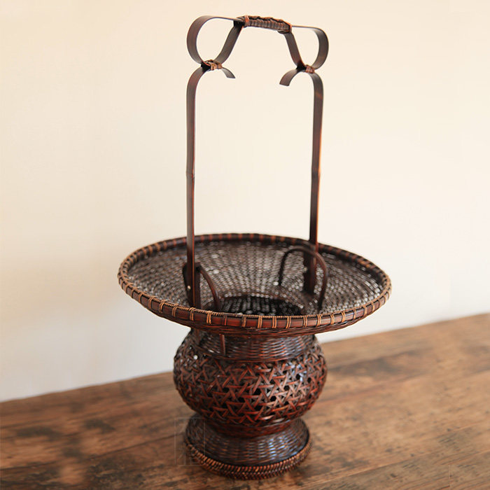 花器花篮手工竹编宫廷灯笼隆盛六角中华花艺花篮