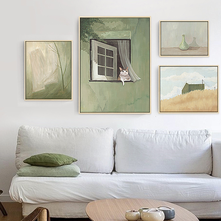 北欧客厅装饰画小清新沙发背景墙组合画卧室主治愈现代装饰画