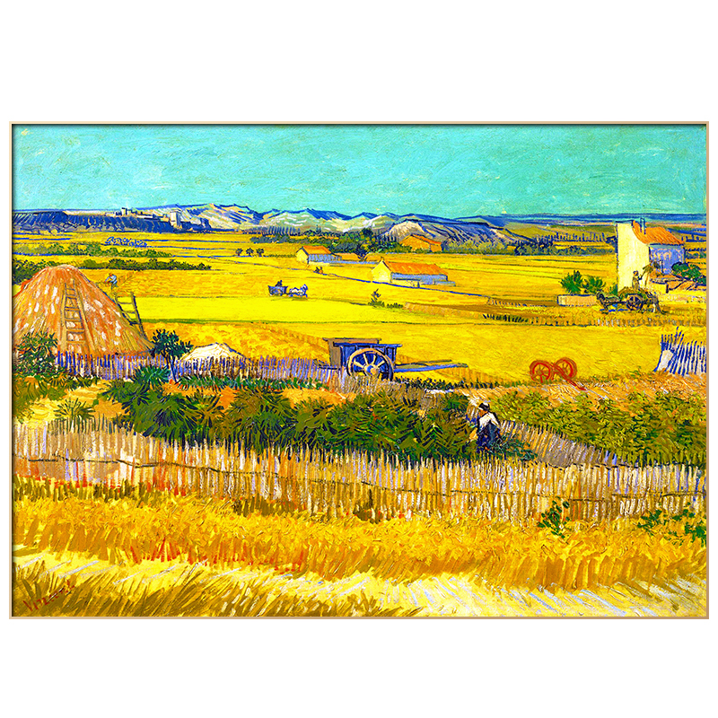 梵高名画丰收油画客厅装饰画现代简约餐厅饭厅墙画现代装饰画