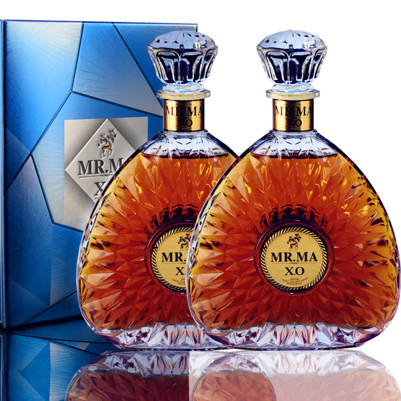 特价2瓶装xobrandy法国原液白兰地xo700ml40度礼盒装进口洋酒