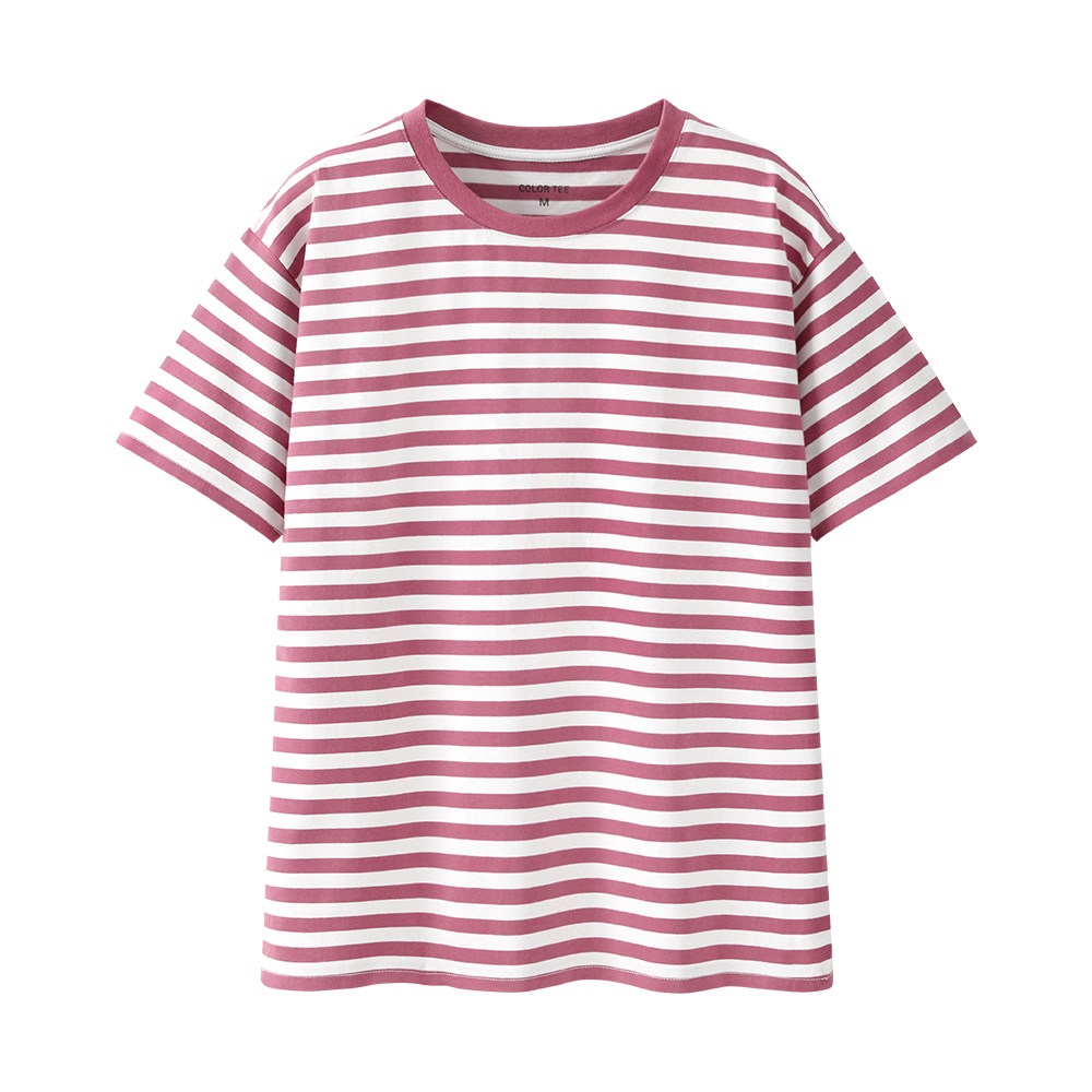 艾米恋红白色条纹t恤女夏季2020新款宽松半袖上衣黑白丅纯棉短袖- 步